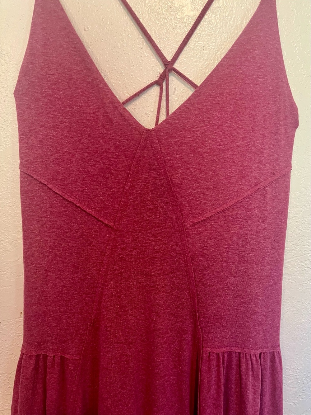 Free People Wine Strappy V-Neck Maxi Dress